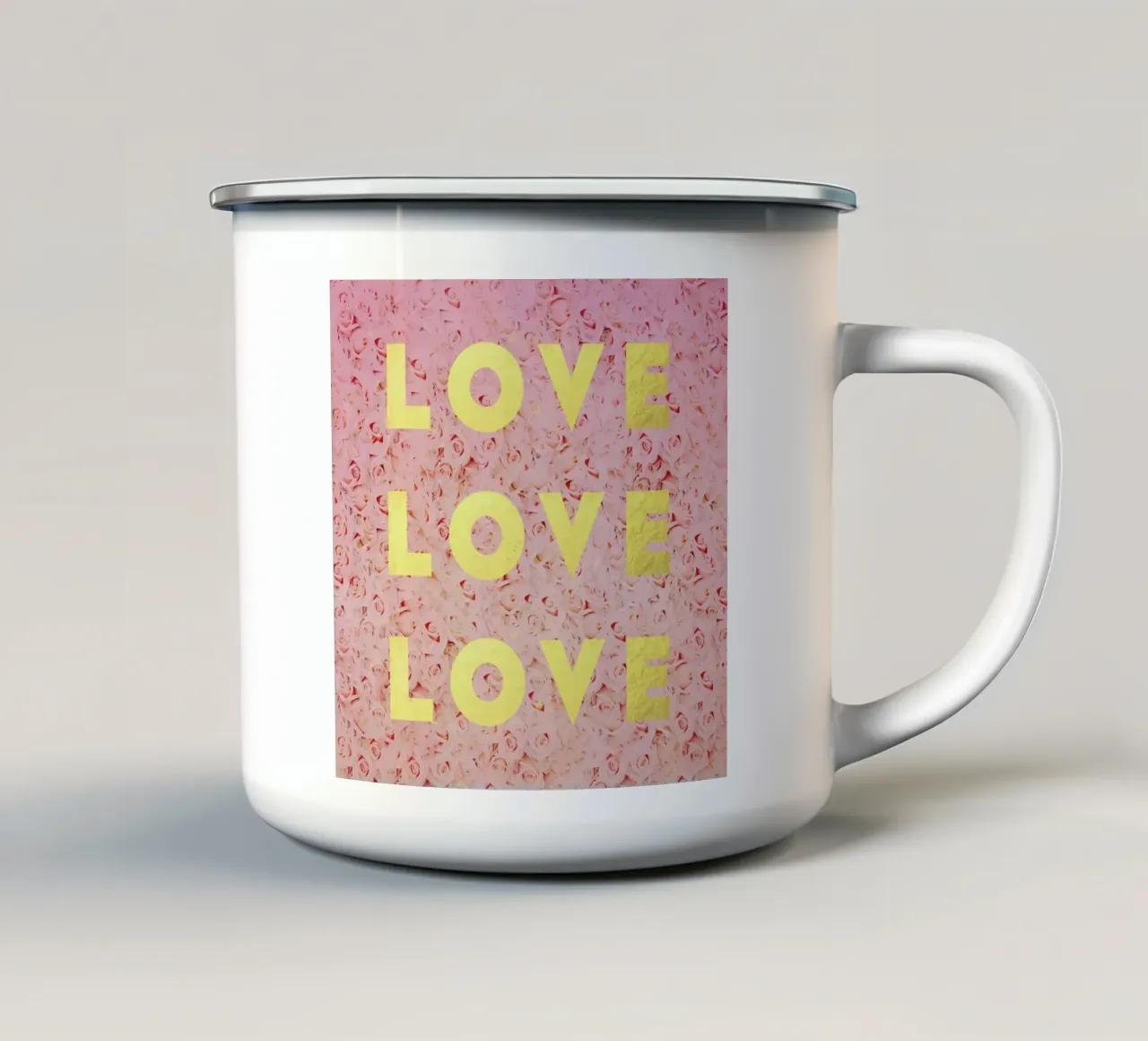 Love & Roses tazza in smalto da Leah Flores