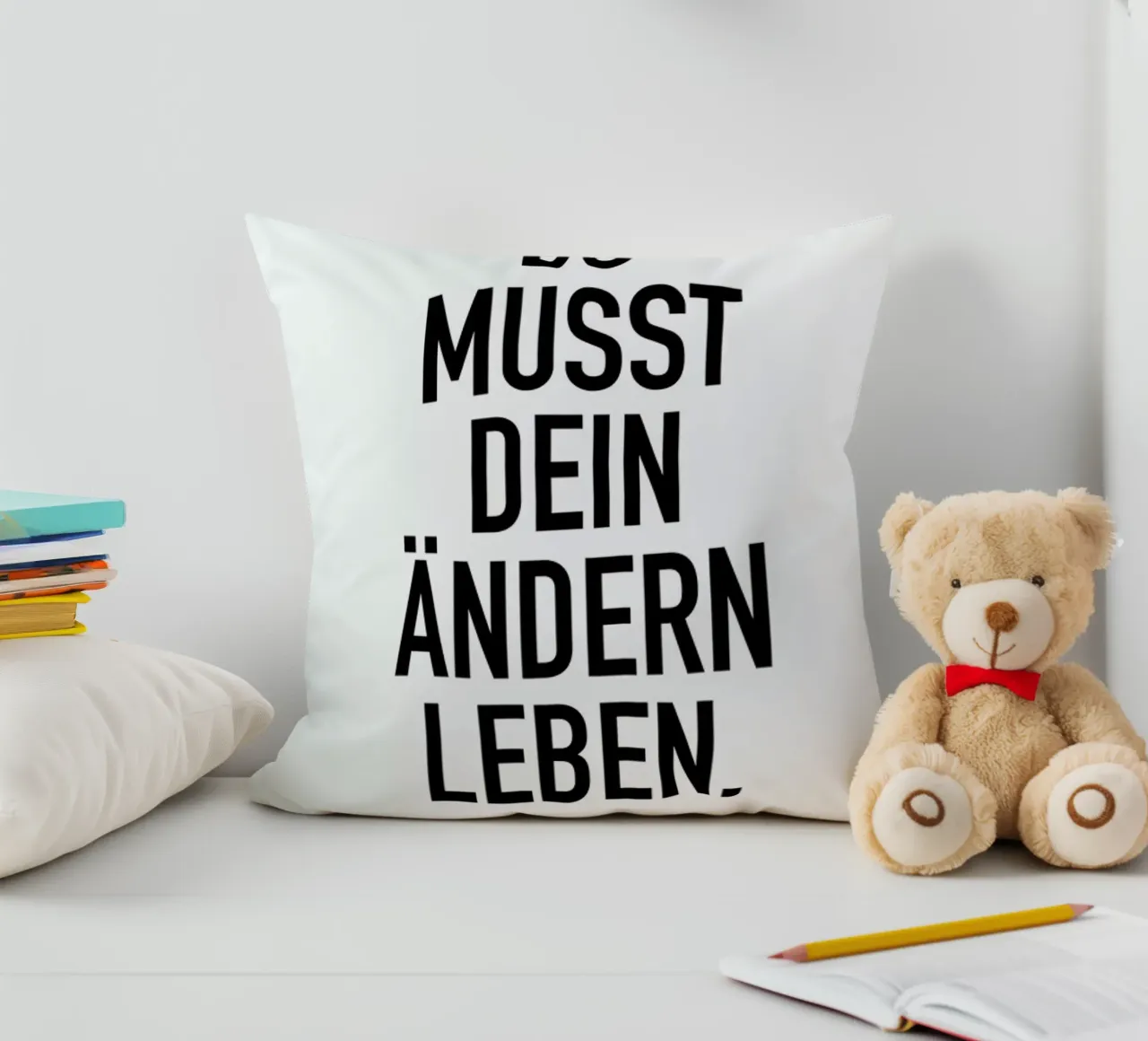 Ändern Leben decorative cushion by Amy & Kurt