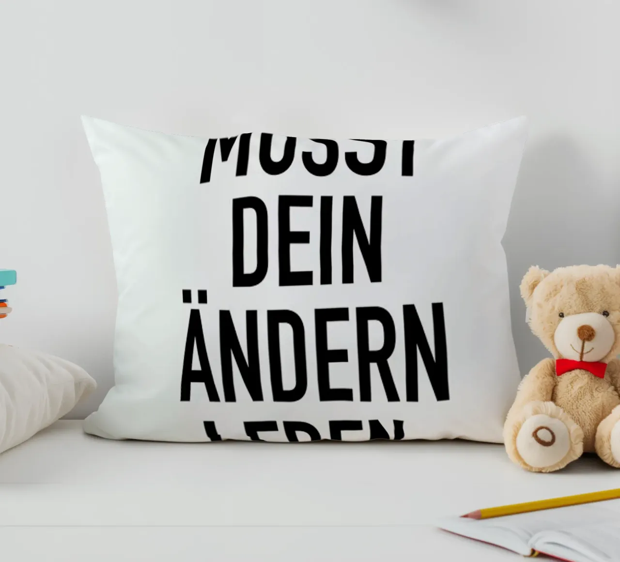 Ändern Leben decorative cushion by Amy & Kurt