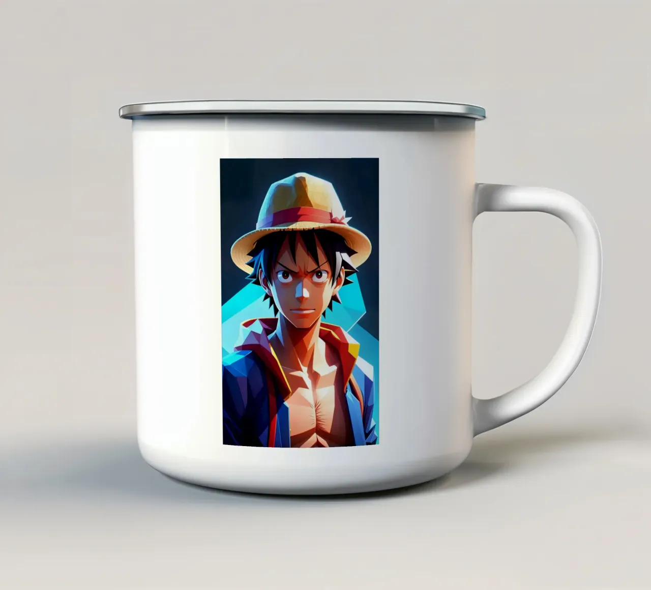 Mono d Luffy Neon taza de esmalte de BONANZA