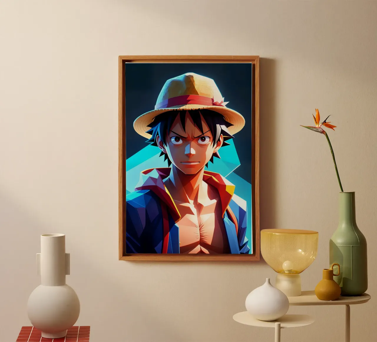 Monkey d Luffy Neon canvas by BONANZA