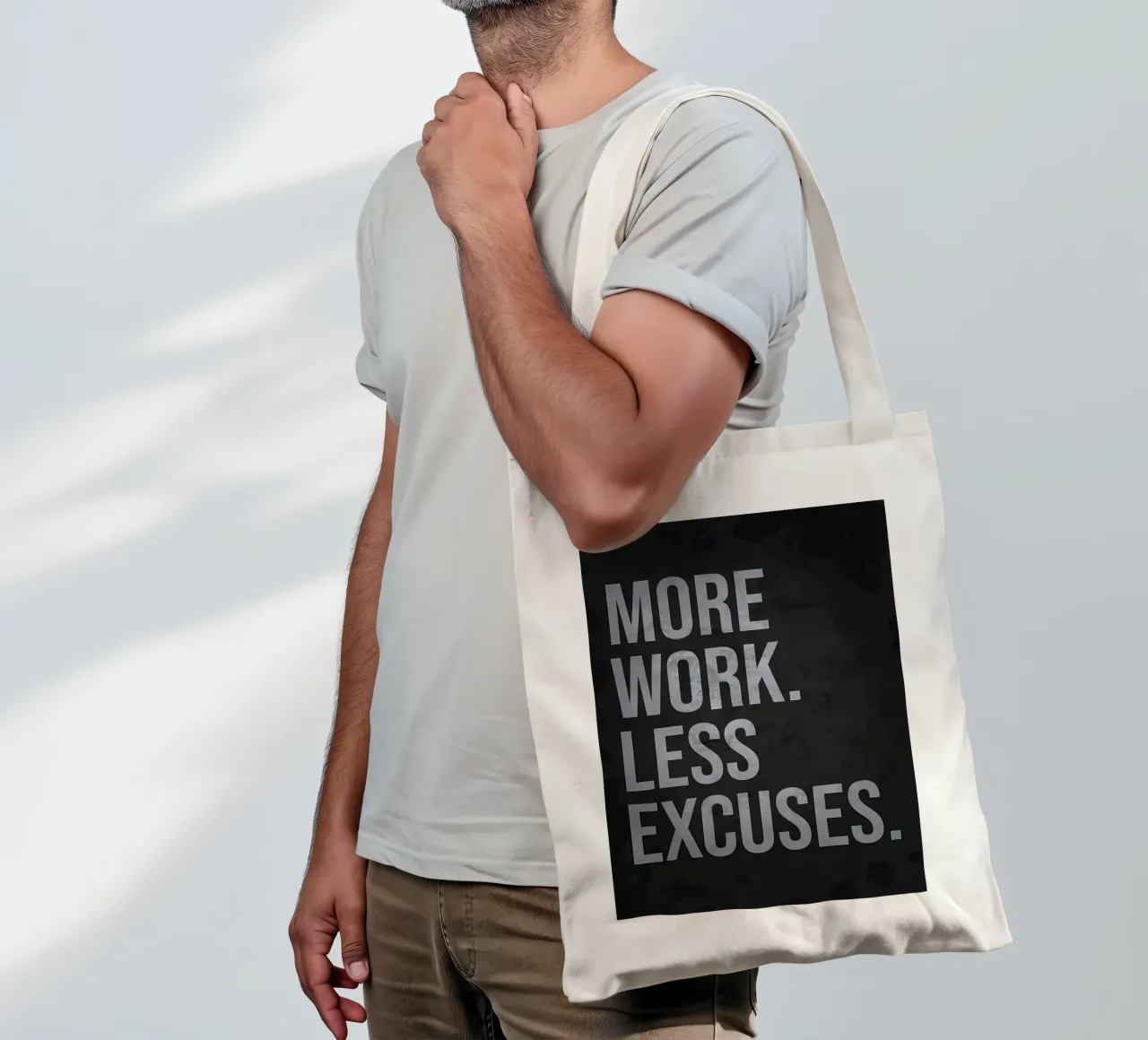Più lavoro meno scuse borsa in juta da Delaplane