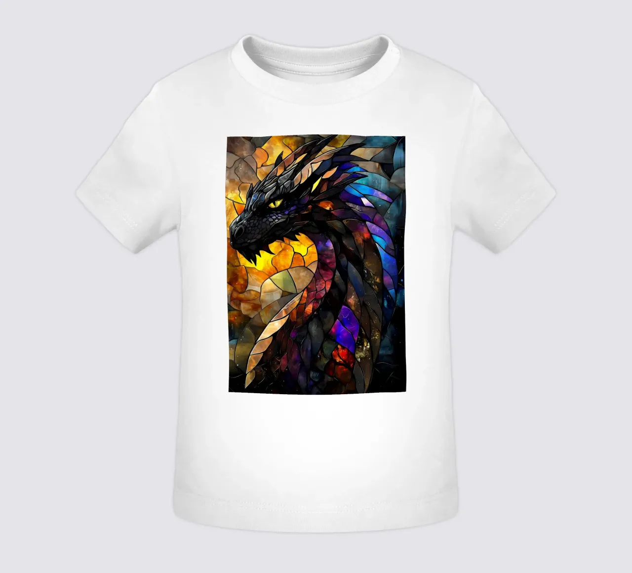 Drago in vetro colorato maglietta neonato da Ginnery
