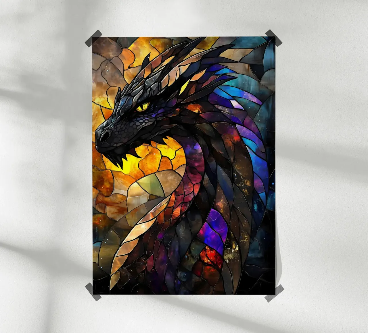 Drago in vetro colorato poster da Ginnery