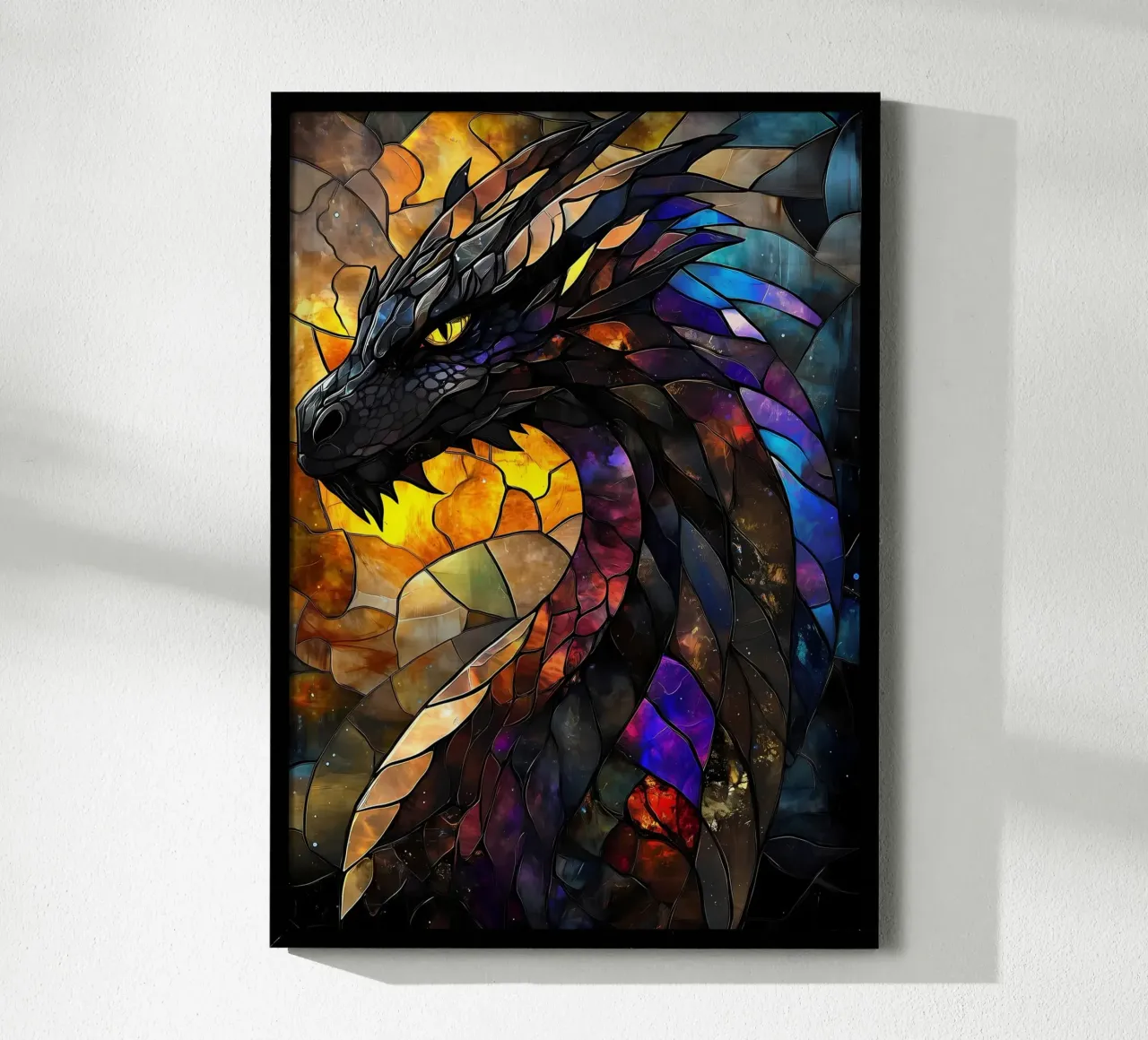 Drago in vetro colorato poster da Ginnery