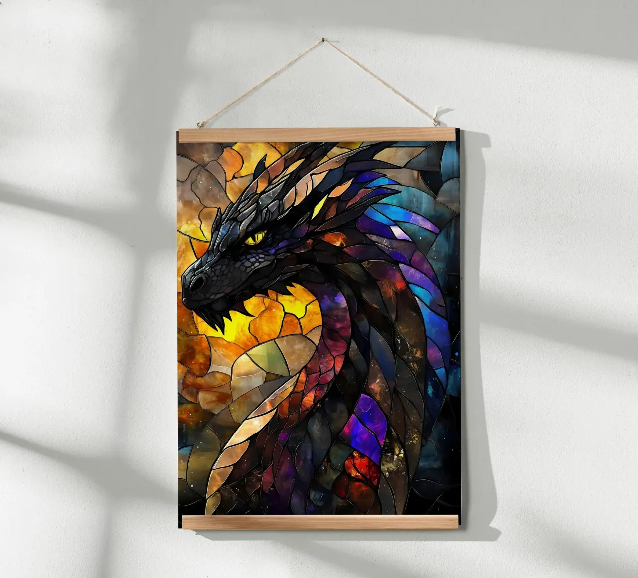 Drago in vetro colorato poster da Ginnery