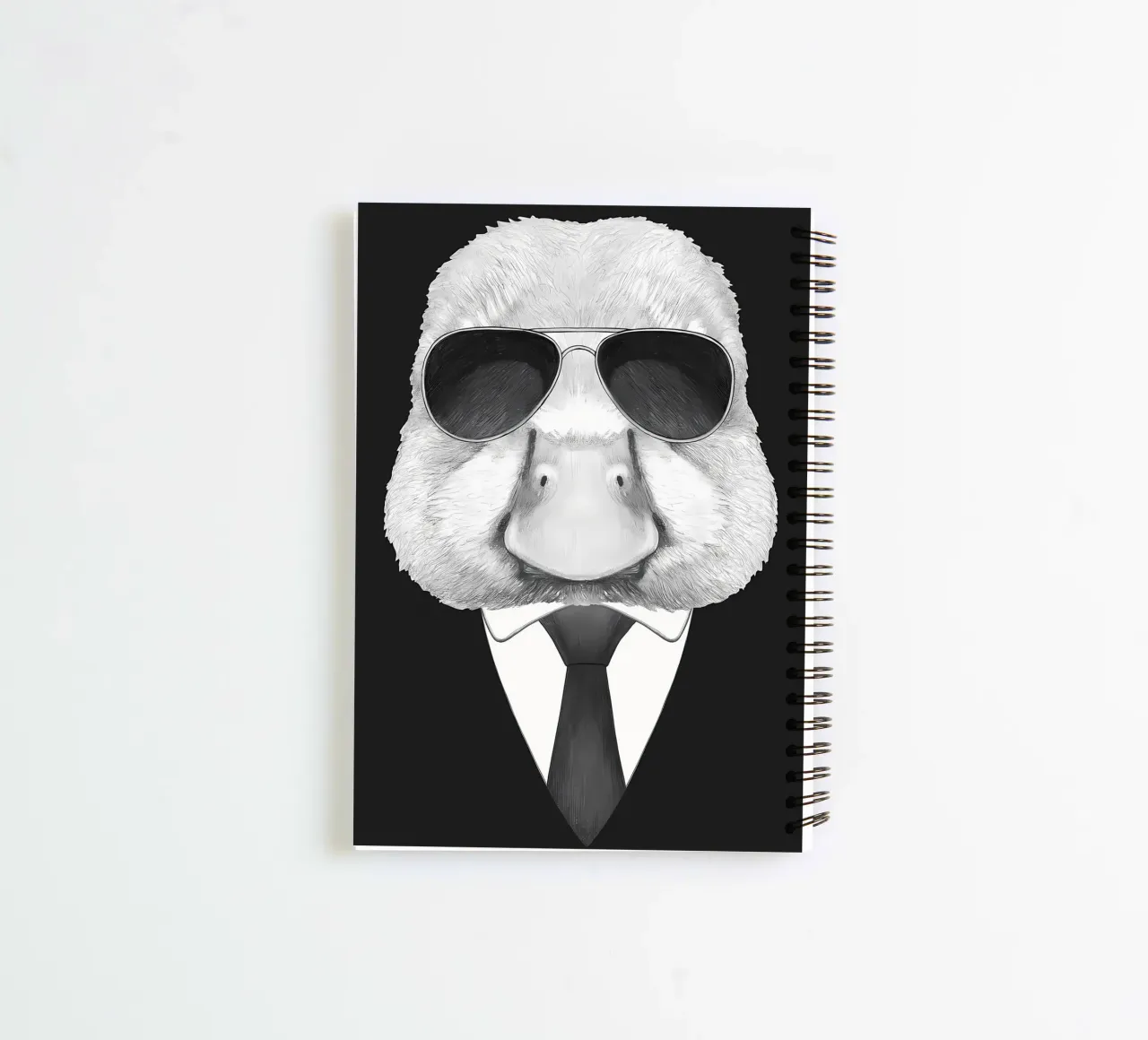 Portrait of Duck in suit spiral notebook by Mikesell