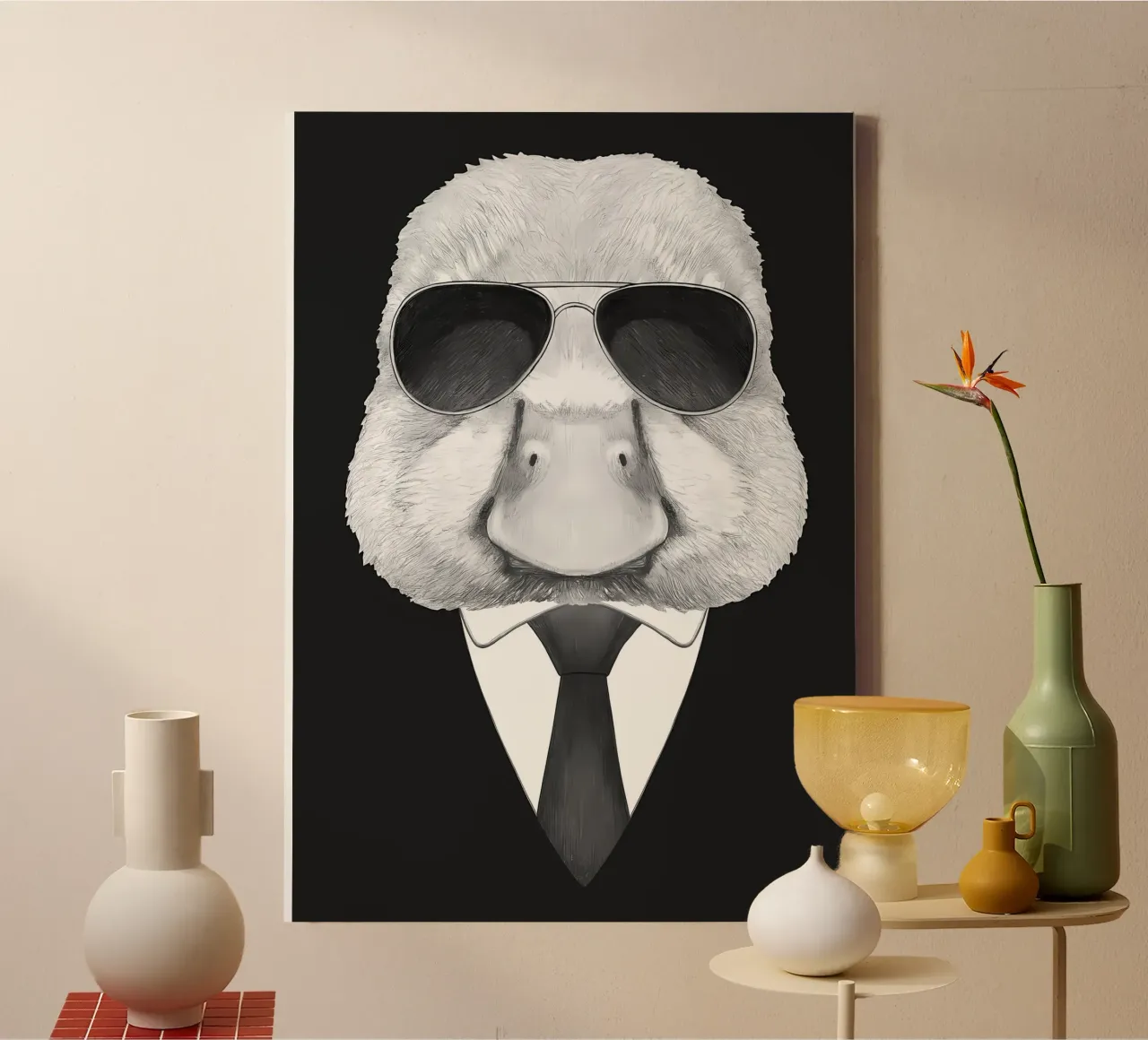 Portrait of Duck in suit canvas by Mikesell