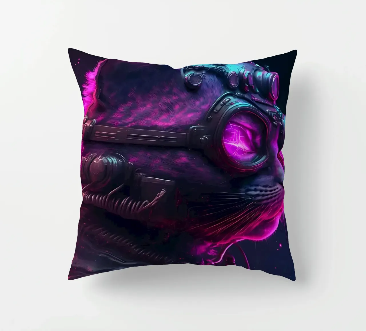 Gatto umano cyberpunk cuscino da Mikesell