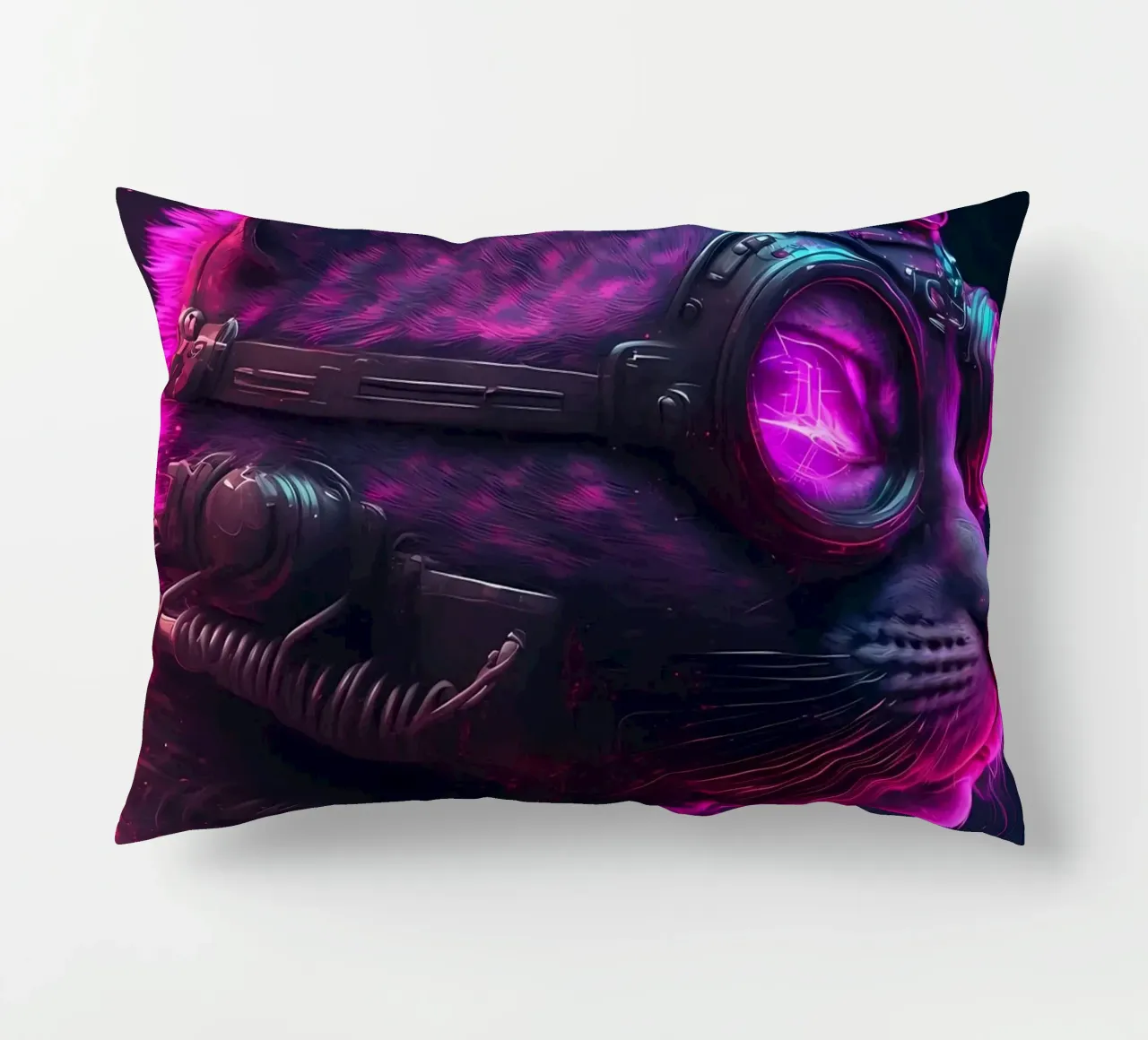 Gatto umano cyberpunk cuscino da Mikesell