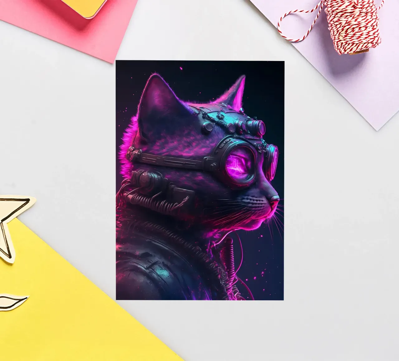 Cyberpunk Human Cat sticker by Mikesell