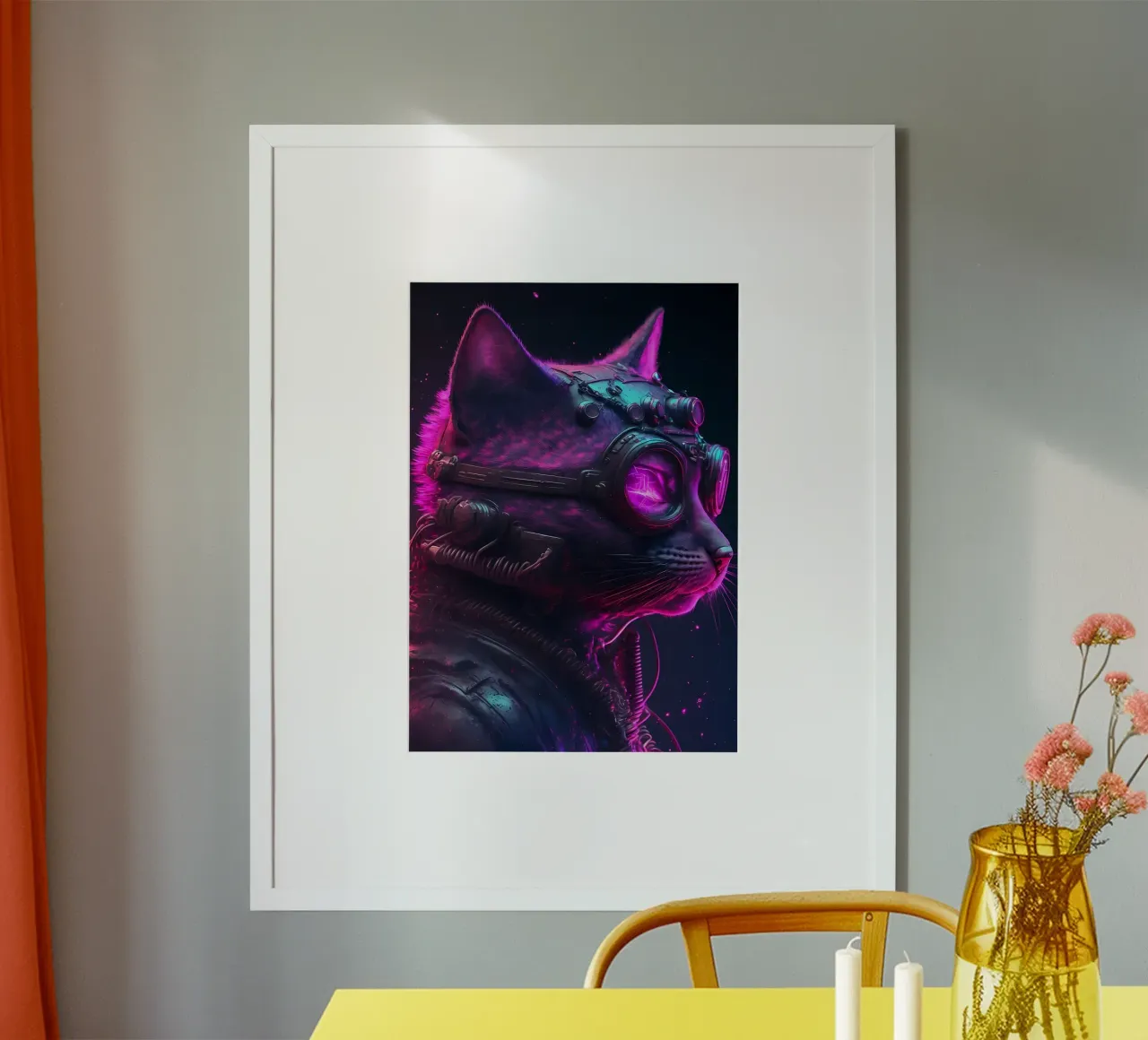 Gatto umano cyberpunk carta hahnemühle da Mikesell