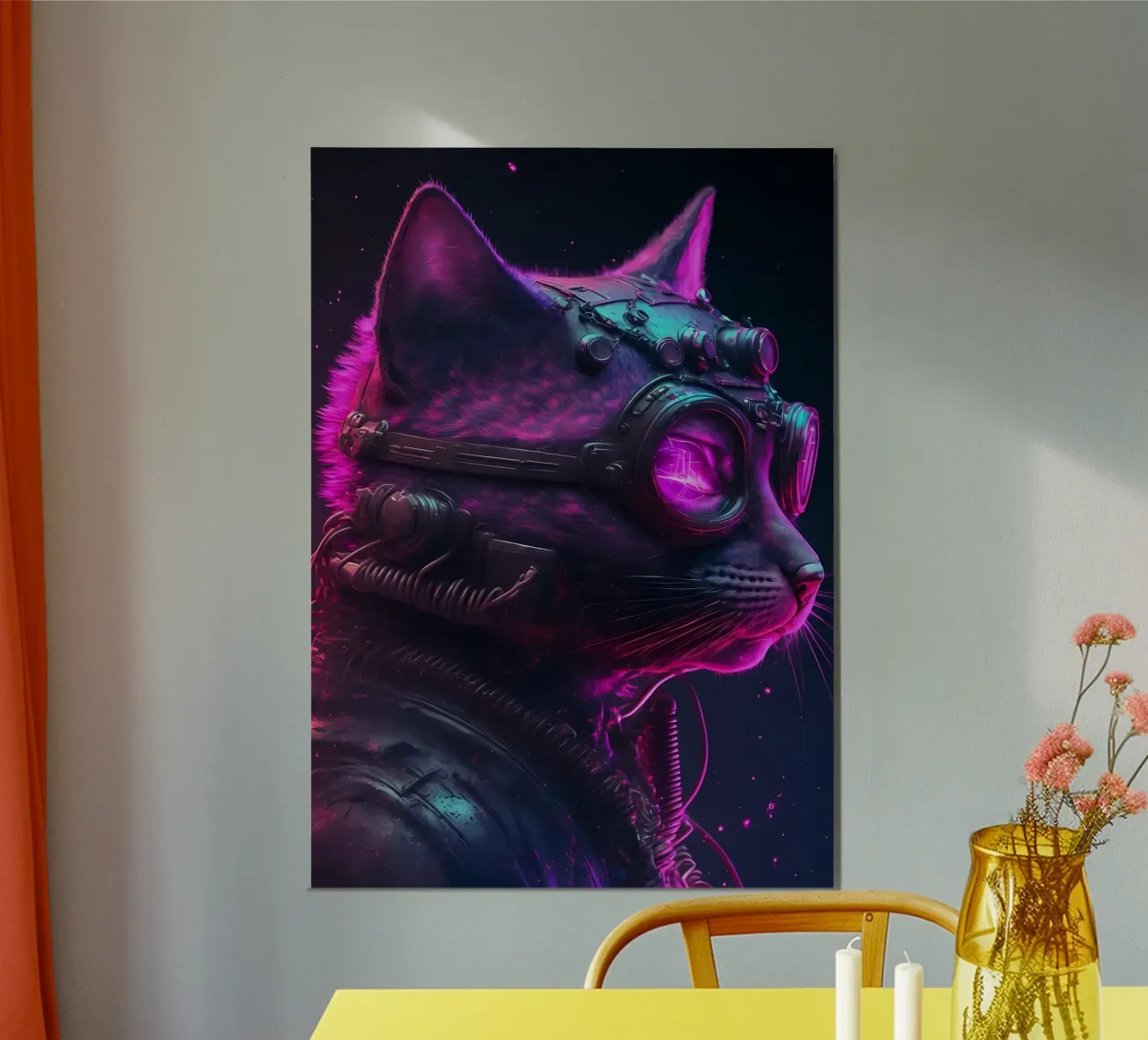 Gatto umano cyberpunk carta hahnemühle da Mikesell