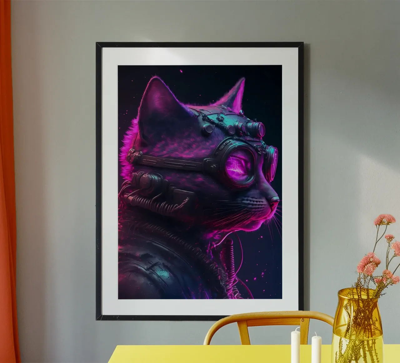 Gatto umano cyberpunk carta hahnemühle da Mikesell