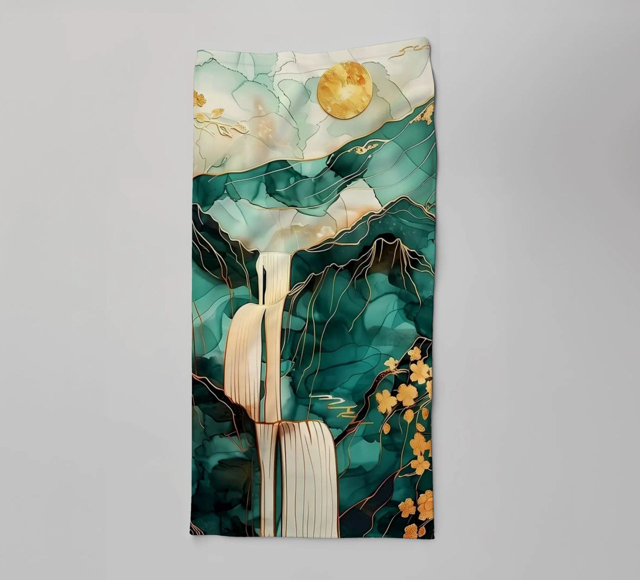 Farbenfrohe Aurora Borealis Handtuch von Ruth