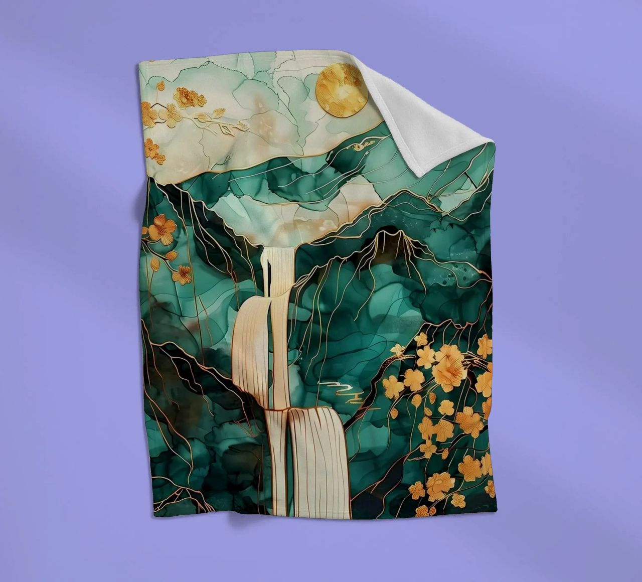 Farbenfrohe Aurora Borealis Fleecedecke von Ruth