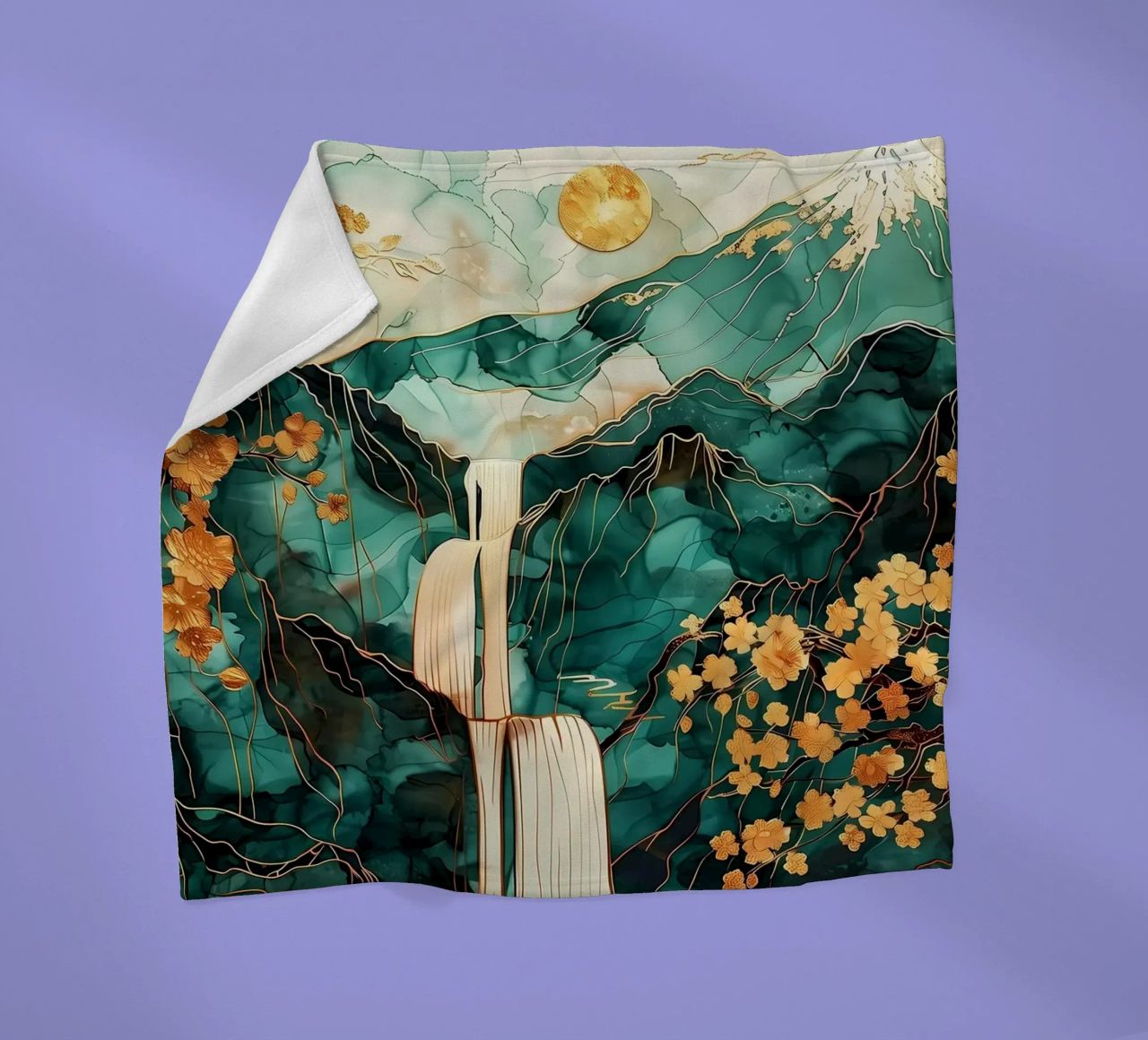 Farbenfrohe Aurora Borealis Fleecedecke von Ruth