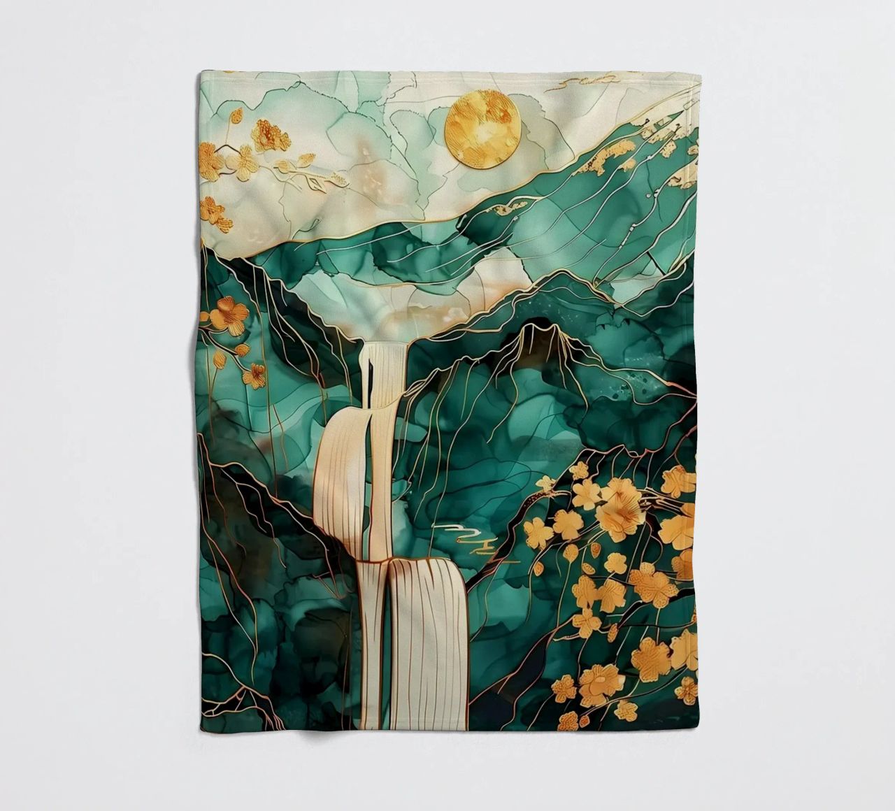 Farbenfrohe Aurora Borealis Fleecedecke von Ruth