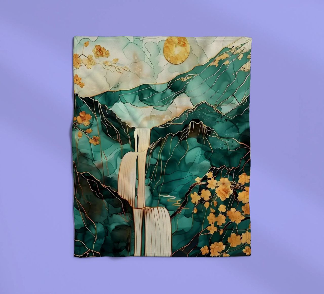 Farbenfrohe Aurora Borealis Fleecedecke von Ruth