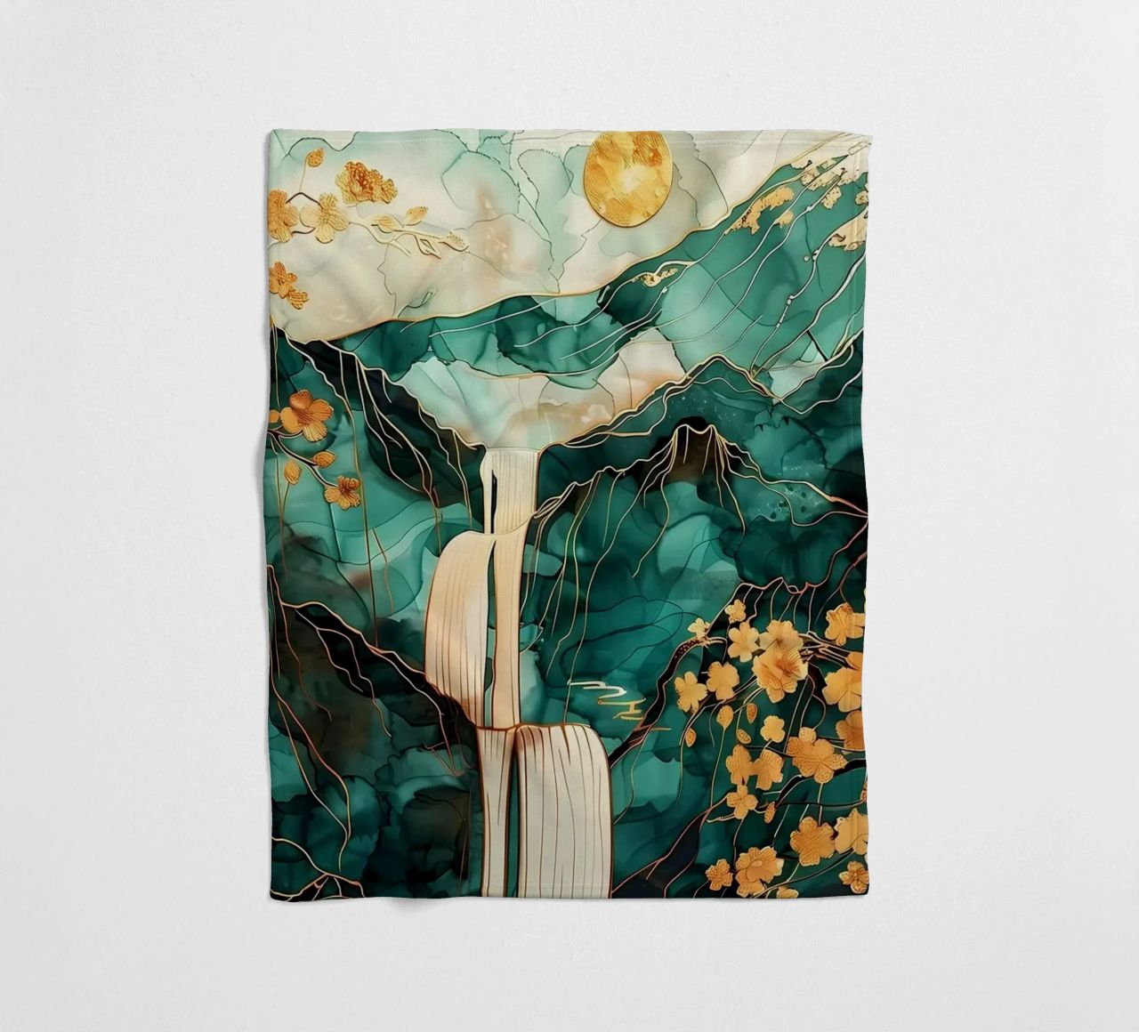 Farbenfrohe Aurora Borealis Fleecedecke von Ruth