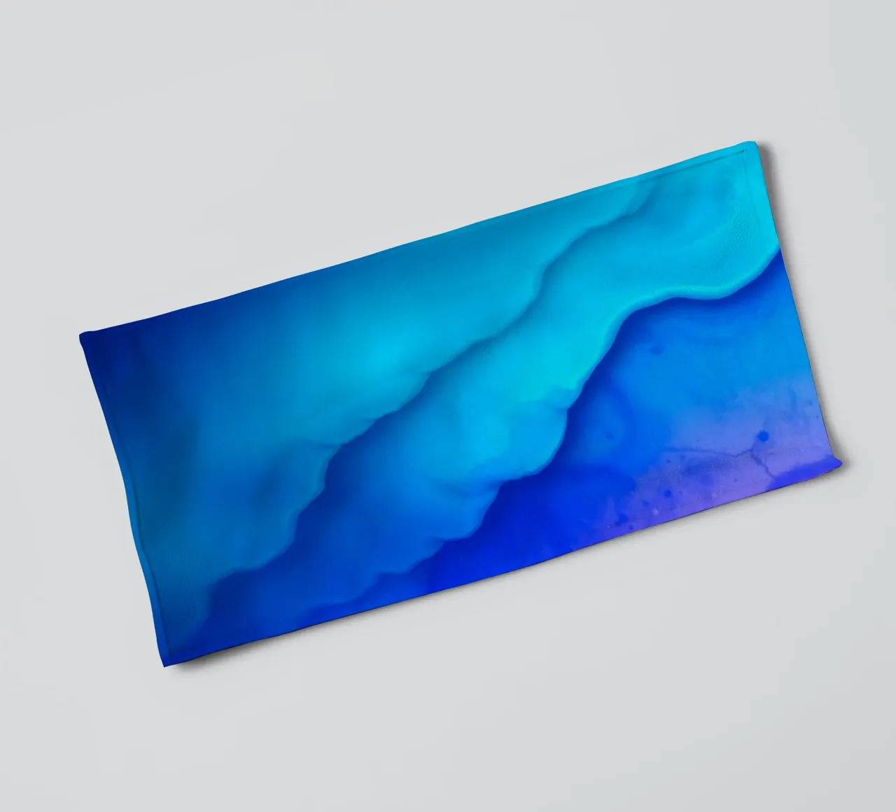 Vibrant blue abstract design for featuring smooth swirls towel by DesignDoodle