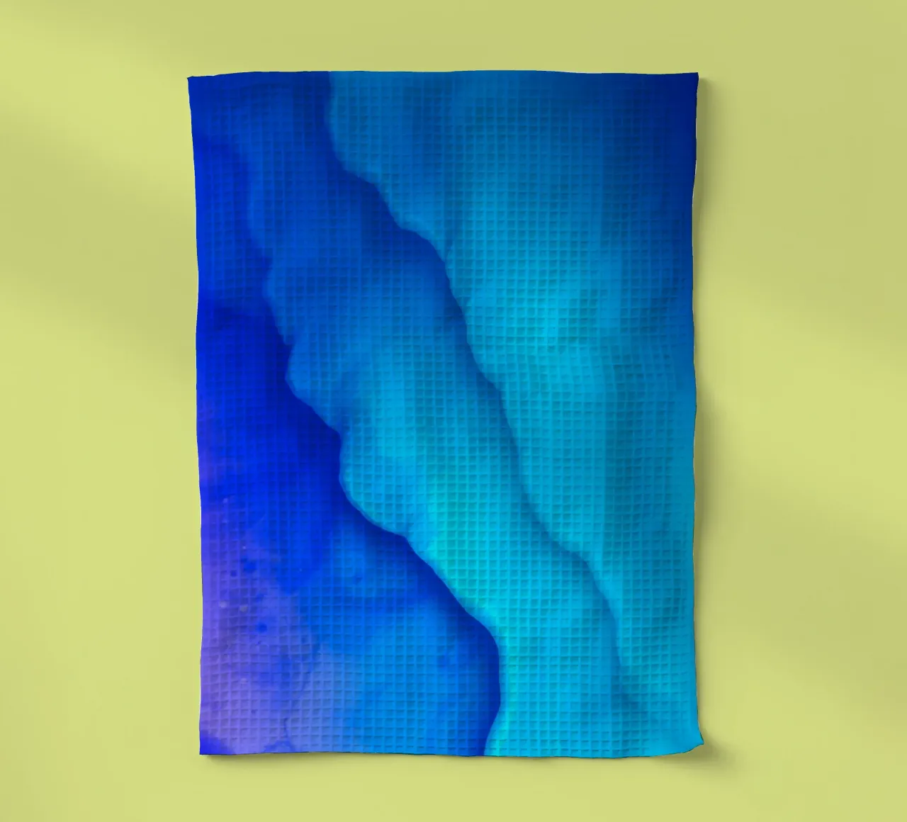 Levendig blauw abstract ontwerp met gladde wervelingen theedoek van DesignDoodle