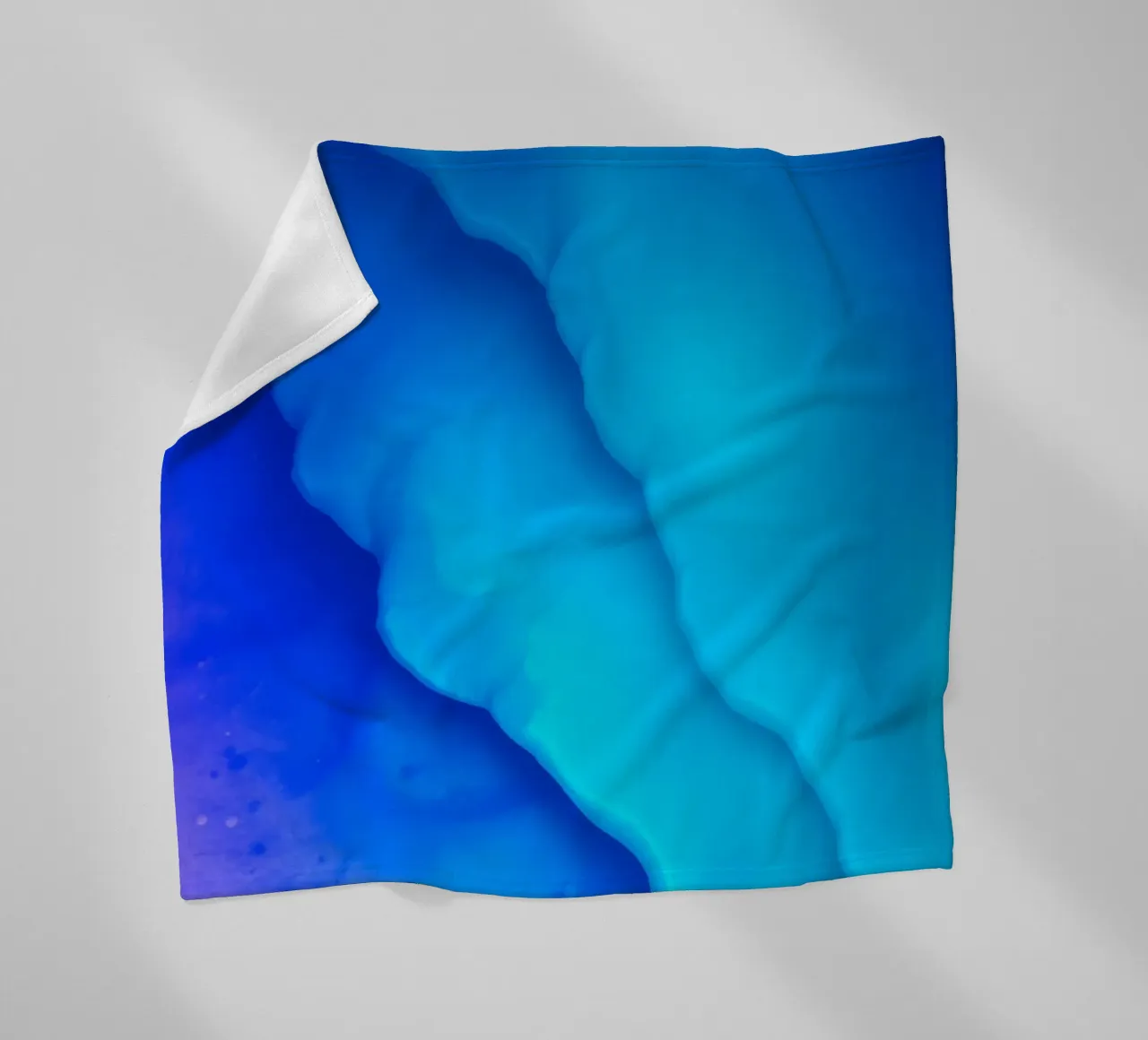 Vibrant blue abstract design for featuring smooth swirls fleece blanket by DesignDoodle