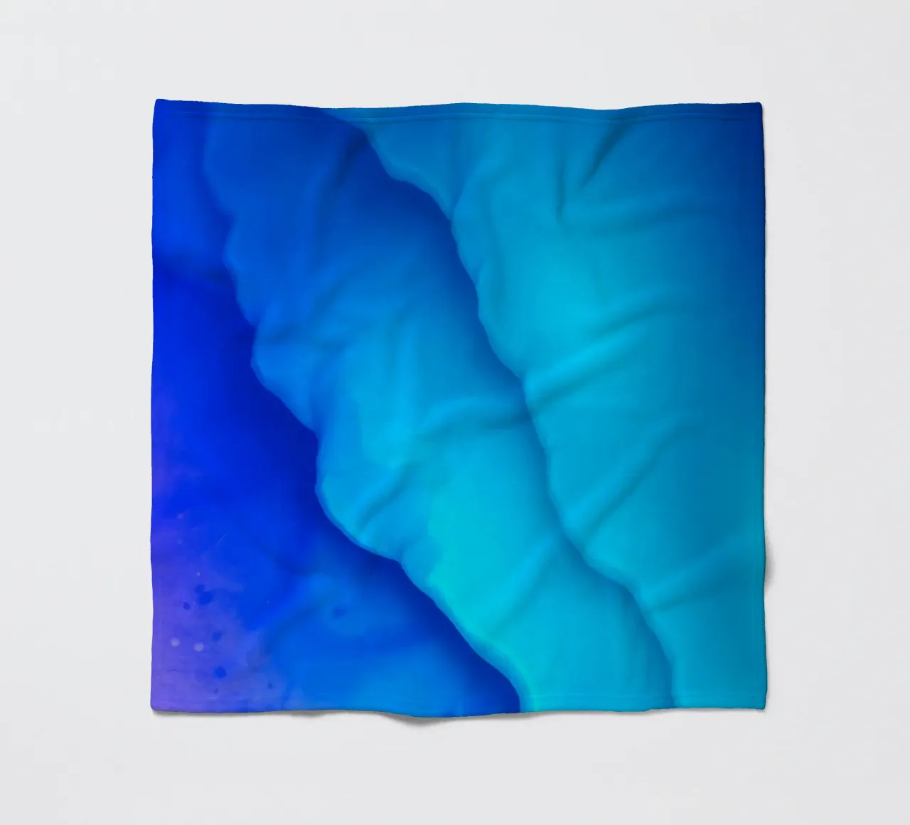 Vibrant blue abstract design for featuring smooth swirls fleece blanket by DesignDoodle