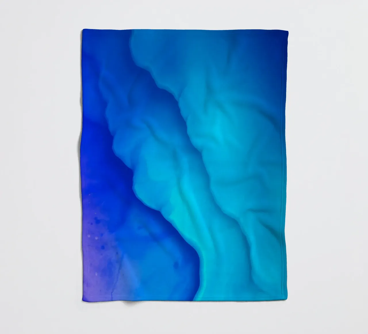 Vibrant blue abstract design for featuring smooth swirls fleece blanket by DesignDoodle