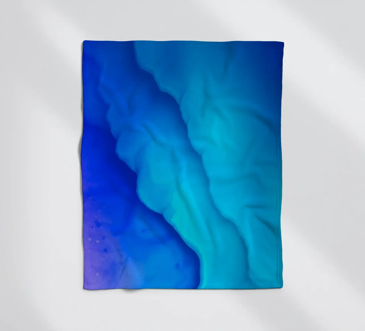 Vibrant blue abstract design for featuring smooth swirls fleece blanket by DesignDoodle
