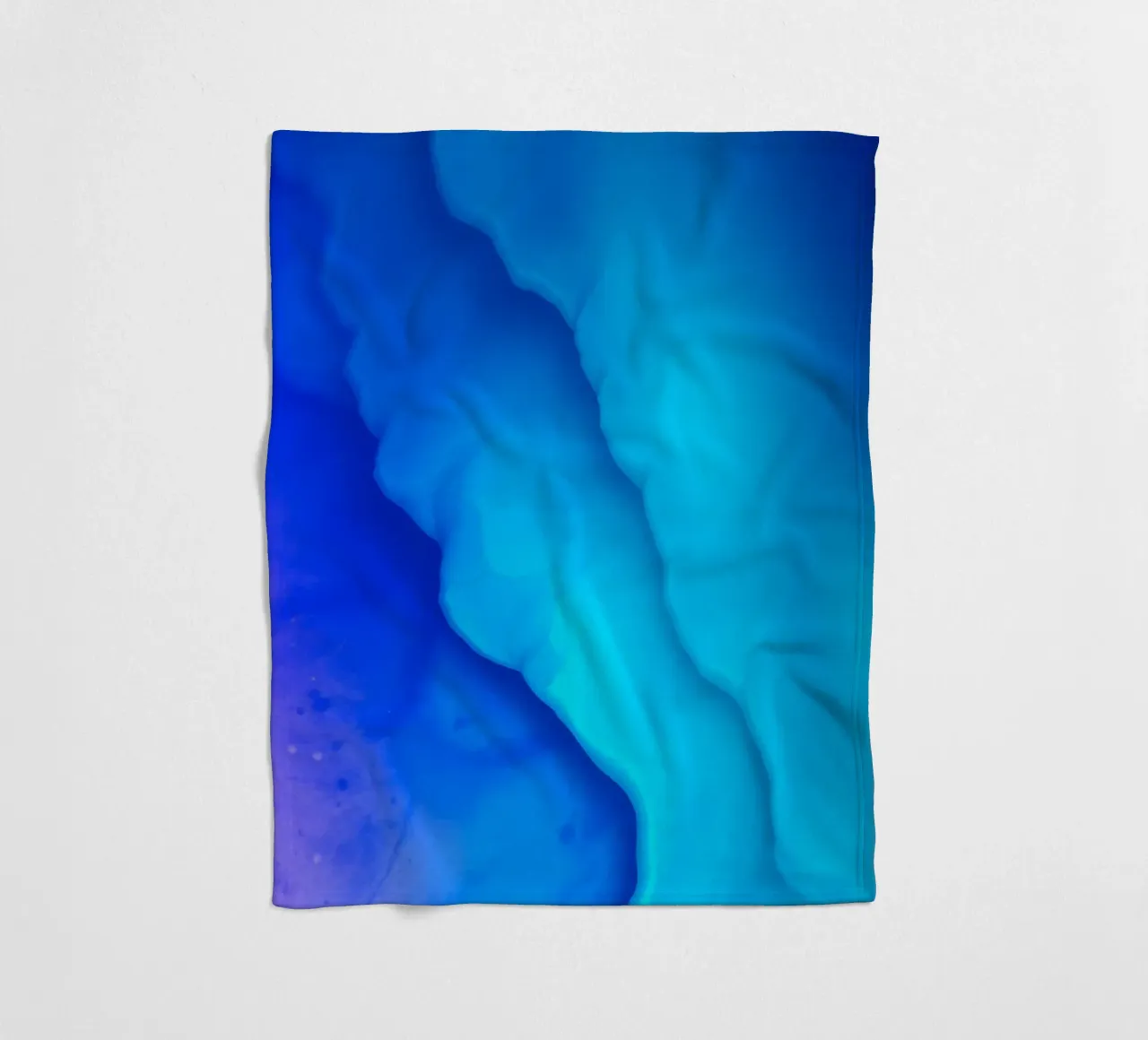 Vibrant blue abstract design for featuring smooth swirls fleece blanket by DesignDoodle