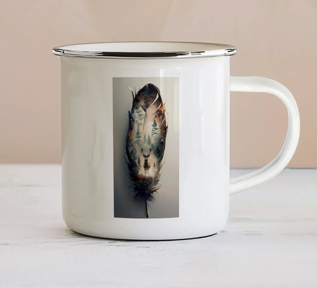 Poster minimalista 245 tazza in smalto da Kadynce
