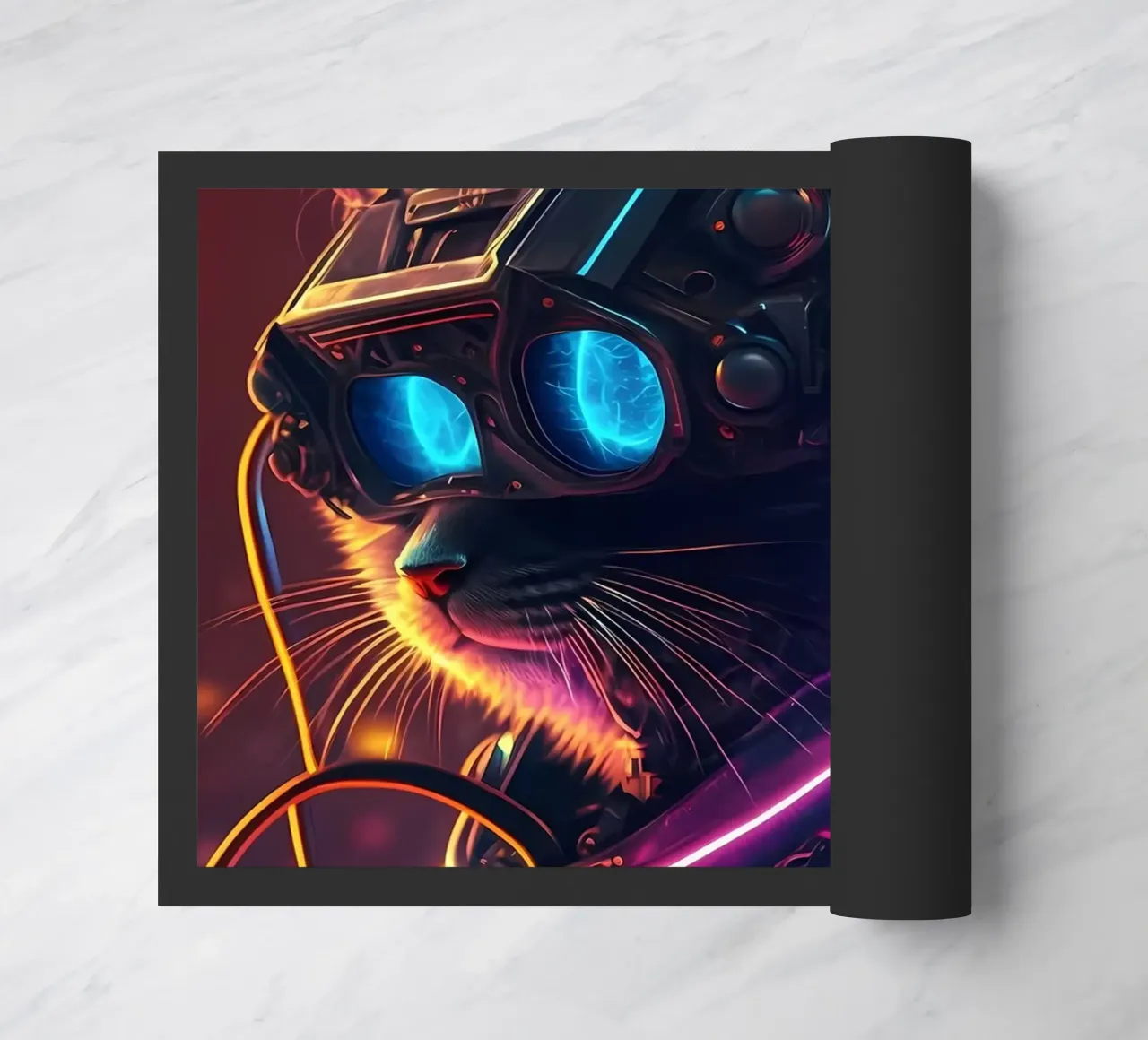 Gatto umano cyberpunk zerbino da Mikesell