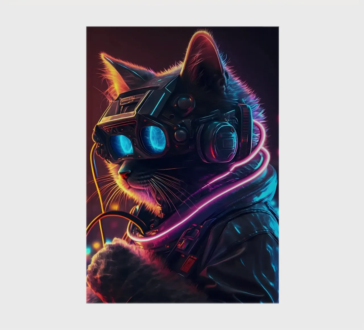 Cyberpunk Human Cat notebook by Mikesell