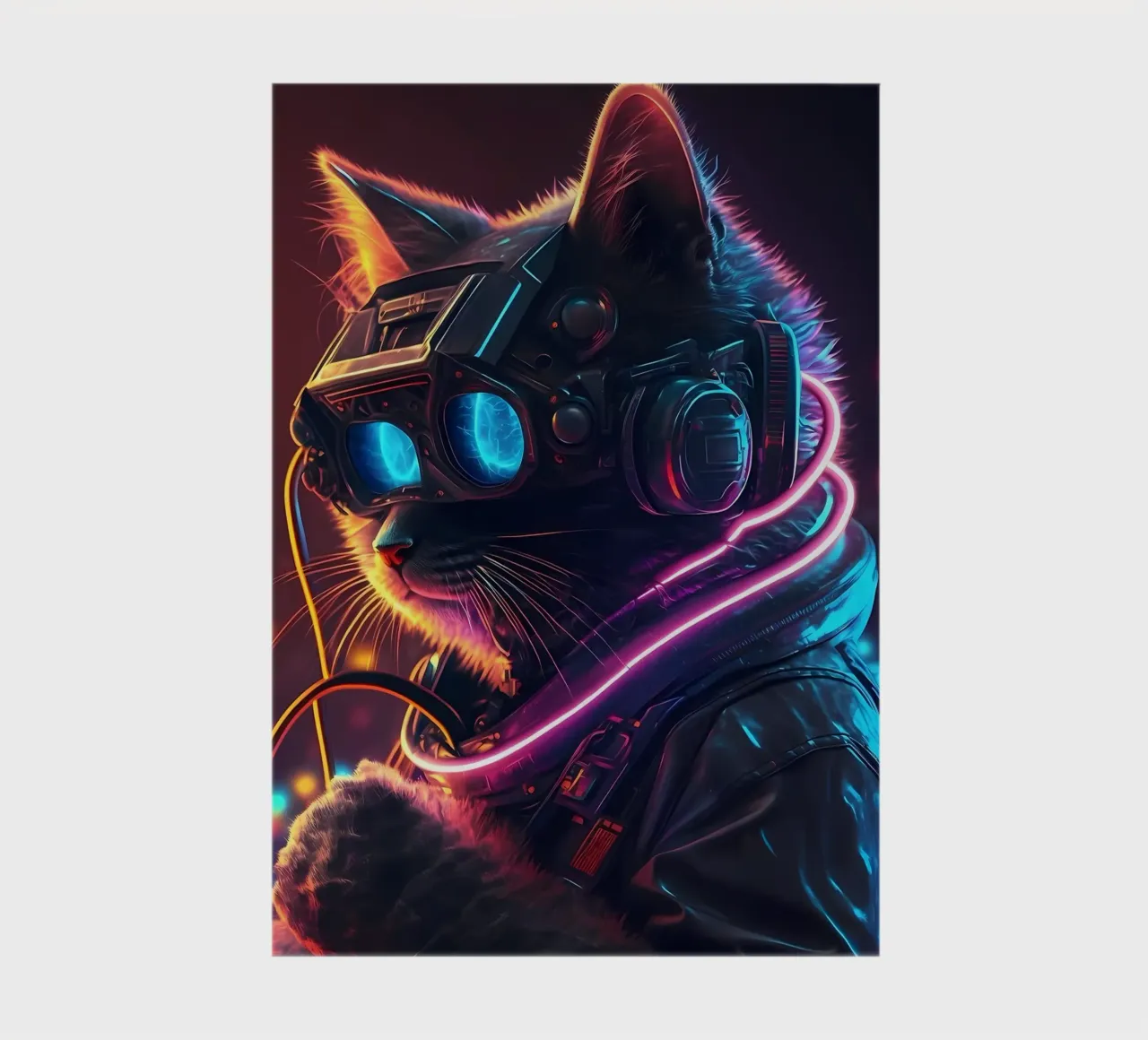 Cyberpunk Human Cat notebook by Mikesell