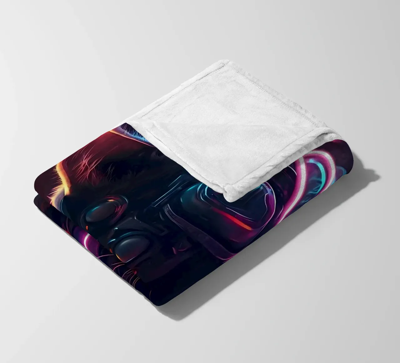 Gatto umano cyberpunk coperta in pile da Mikesell