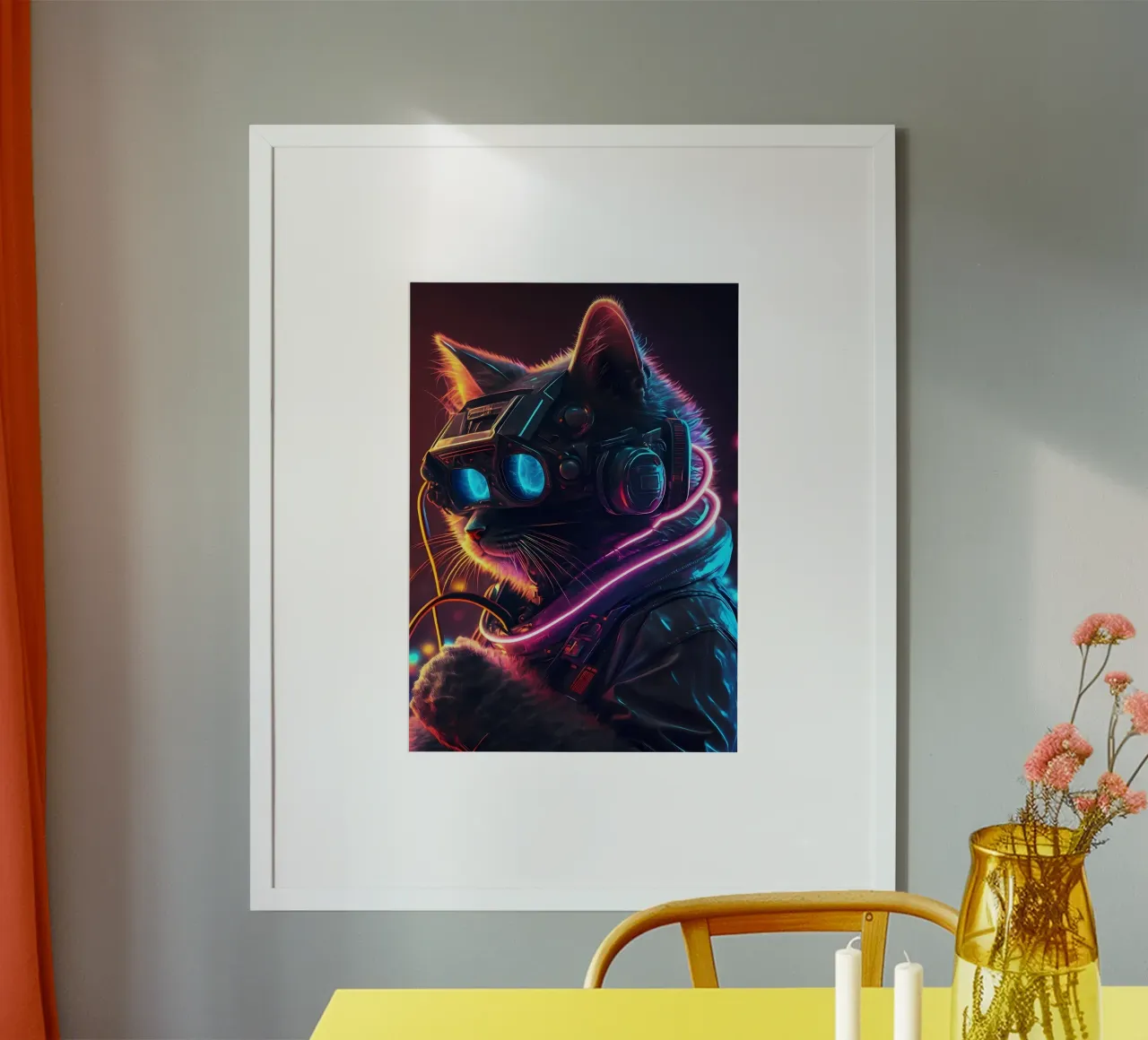 Gatto umano cyberpunk carta hahnemühle da Mikesell