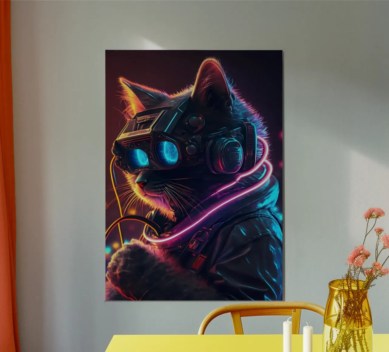 Gatto umano cyberpunk carta hahnemühle da Mikesell