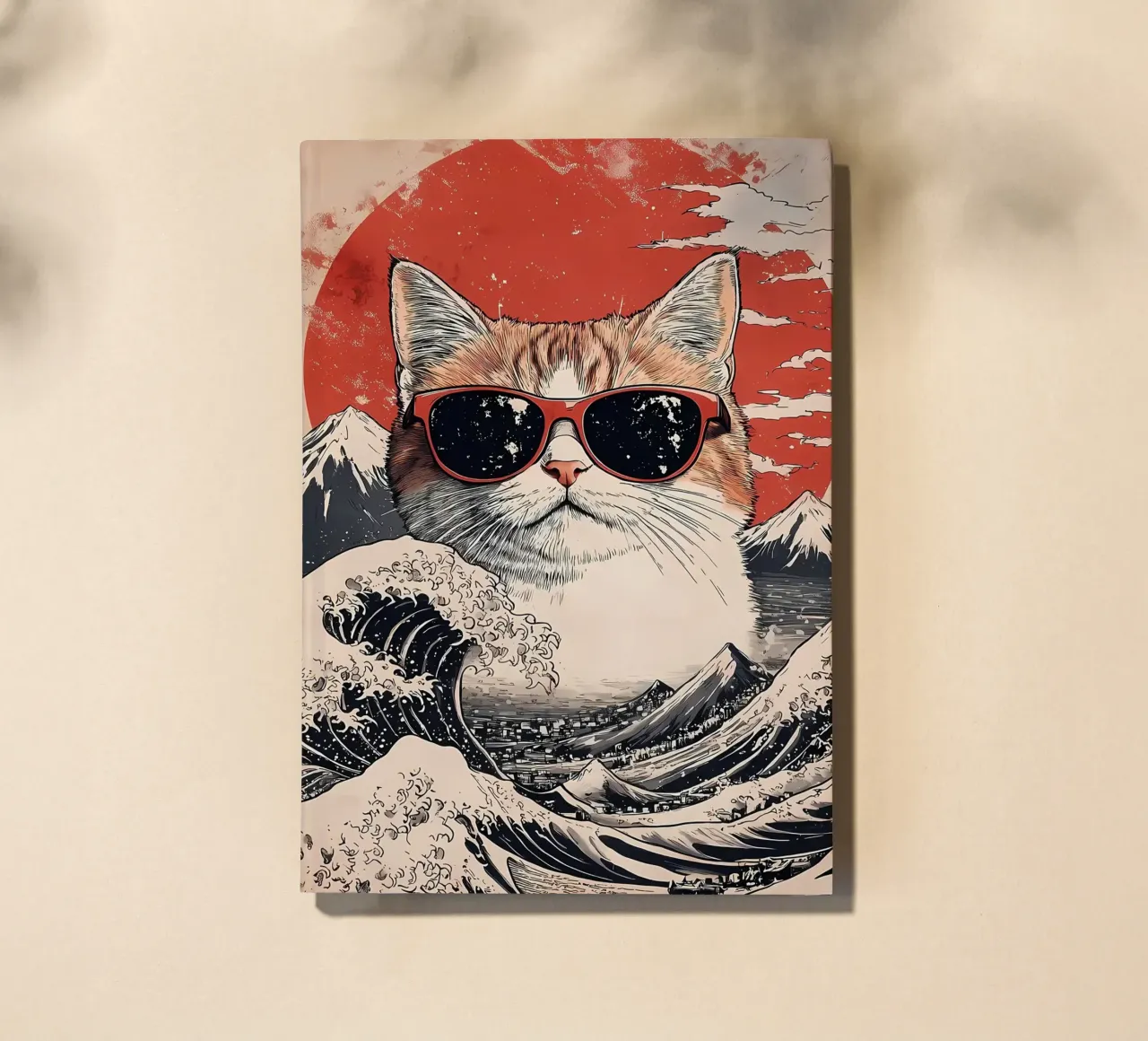 Cool Cat At the Great Wave notebook by Ginnery