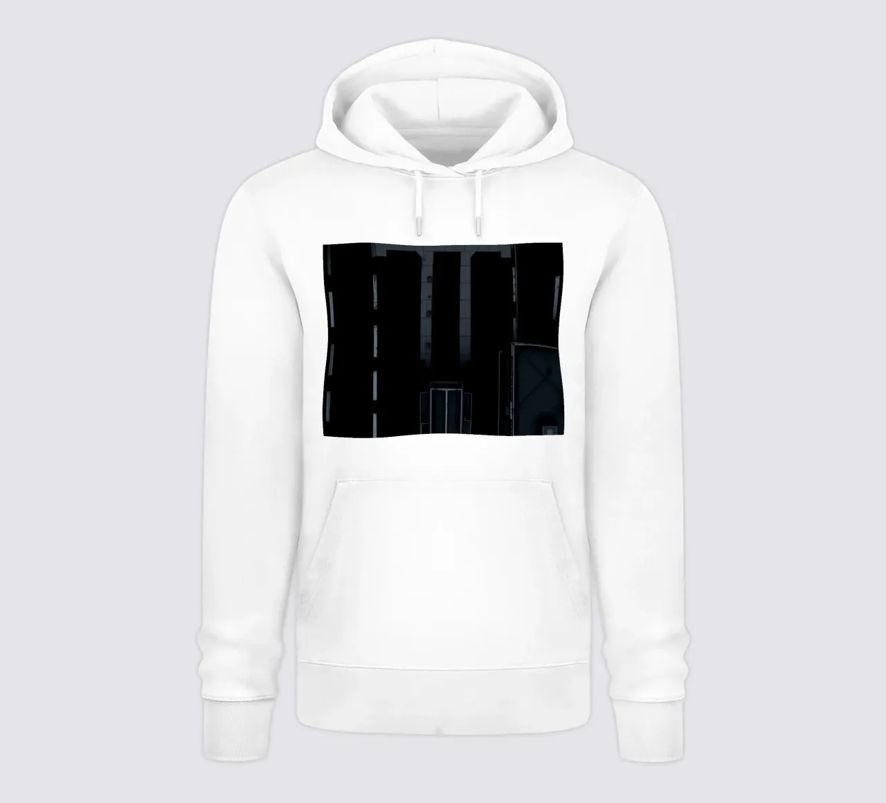 Exploration d'une zone urbaine sombre avec une route et un bâtiment abstraits sweat à capuche de DesignDoodle
