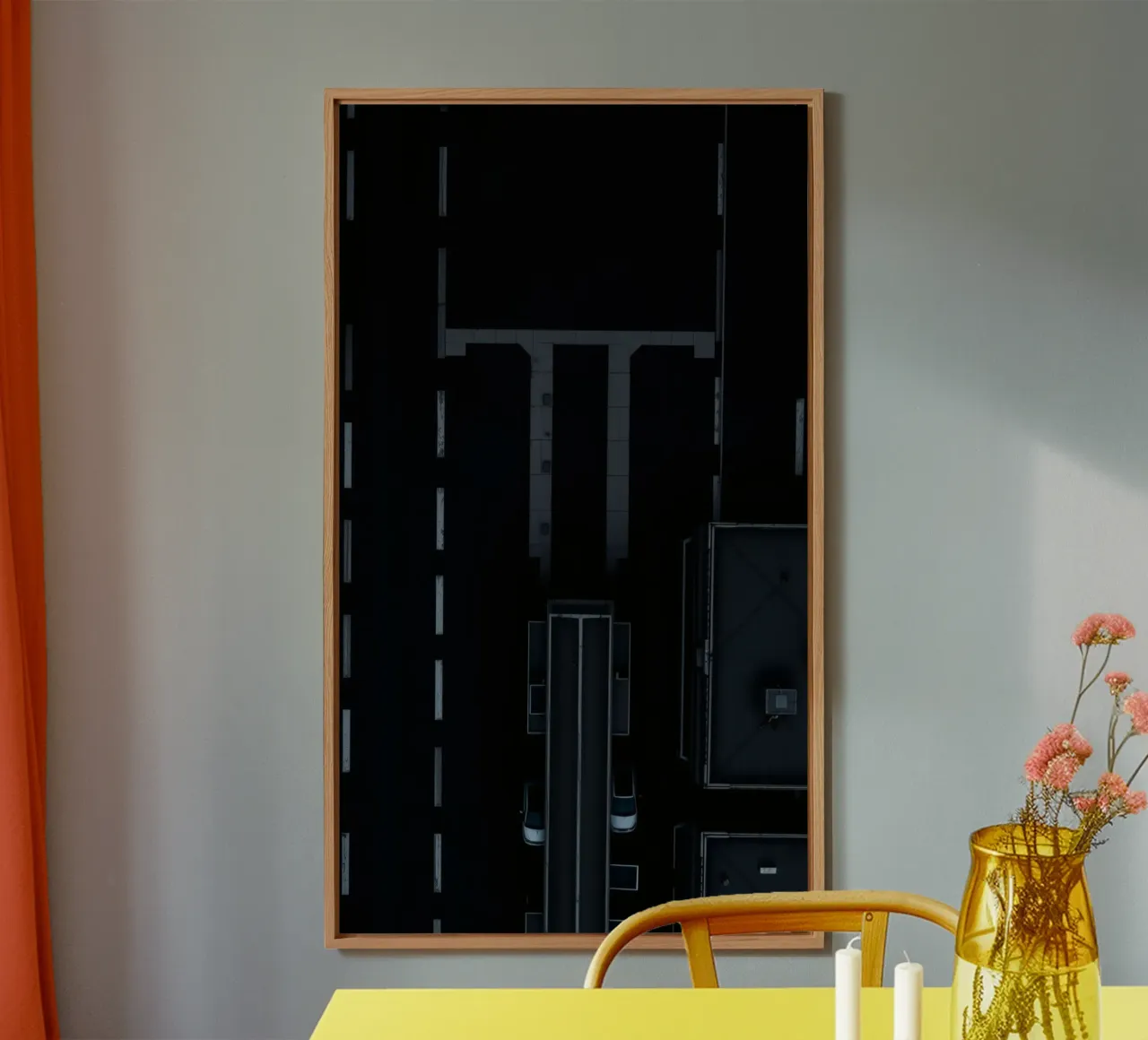 Exploring dark urban with abstract road and building alu-dibond by DesignDoodle