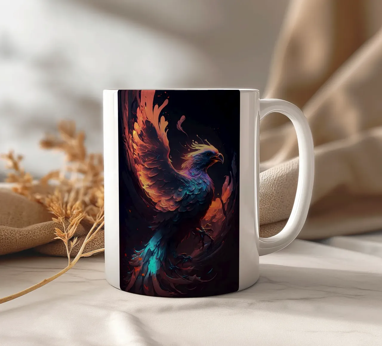 Uccello della Fenice tazza in ceramica da Mikesell