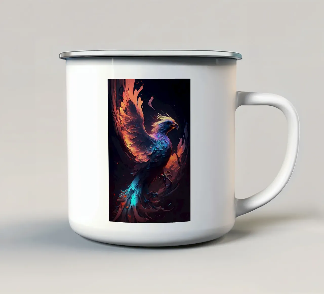 Uccello della Fenice tazza in smalto da Mikesell