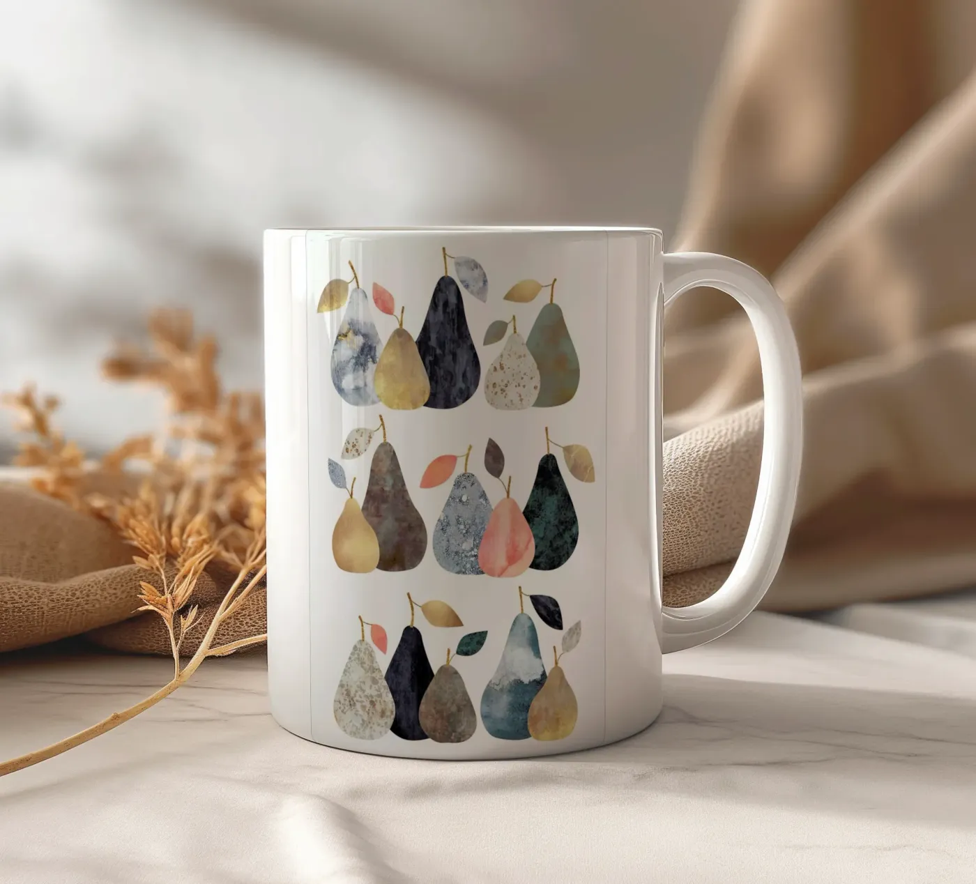 Pears ceramic mug by Elisabeth Fredriksson