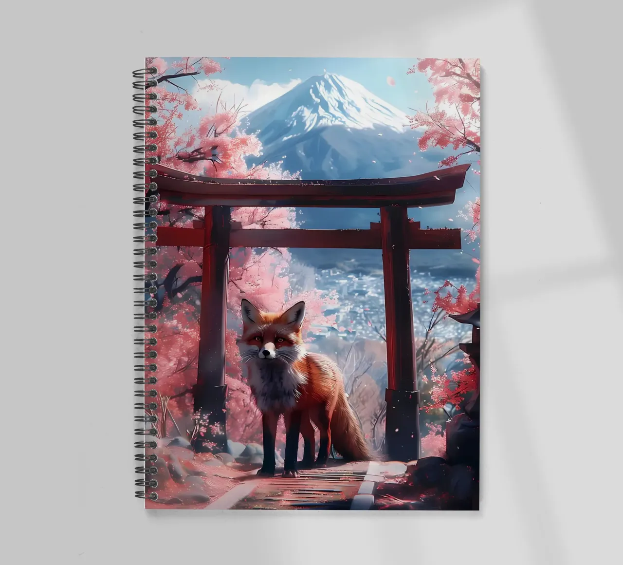 Fox at Torii Gate spiral notebook by Ginnery