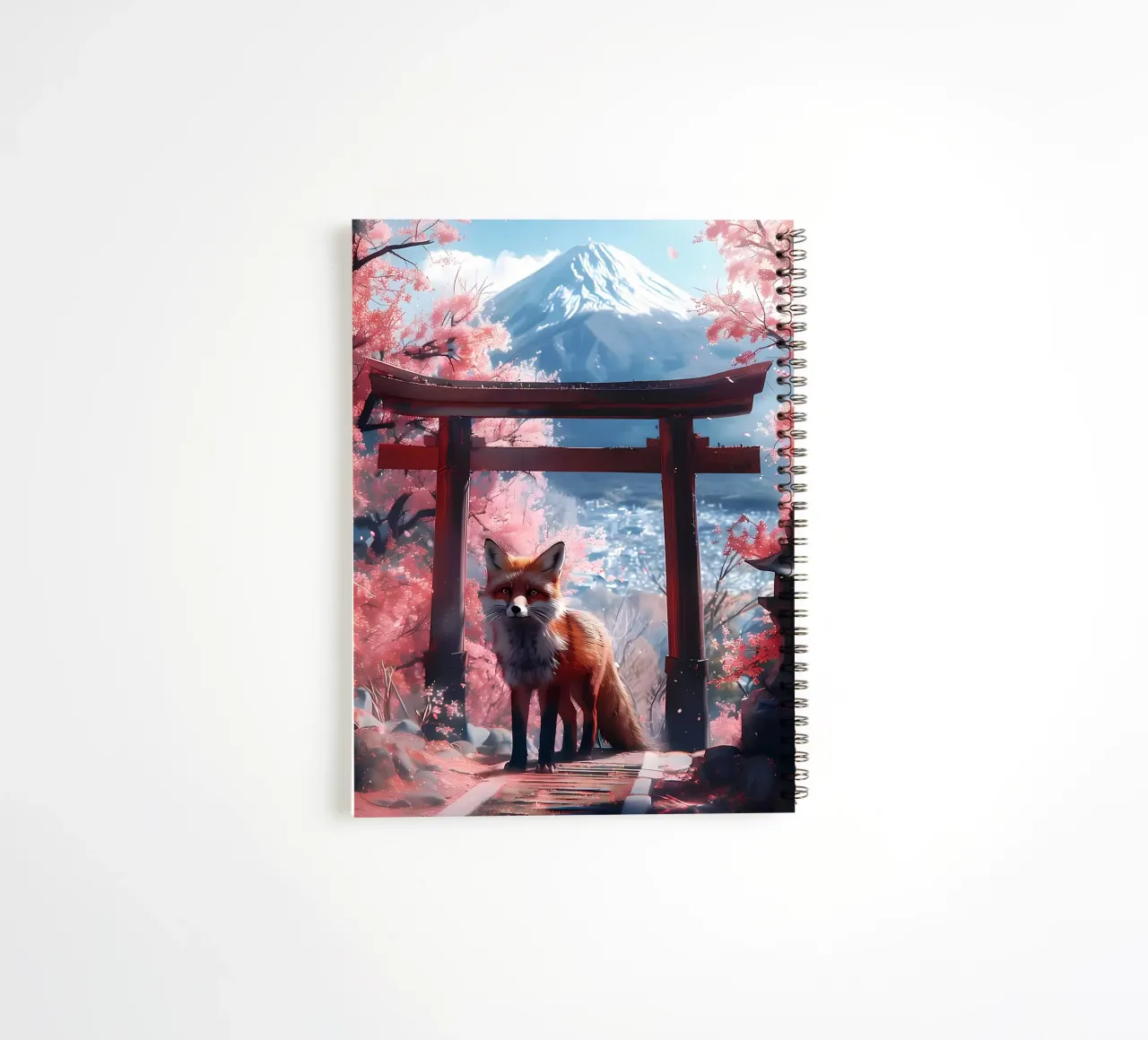 Fox at Torii Gate spiral notebook by Ginnery