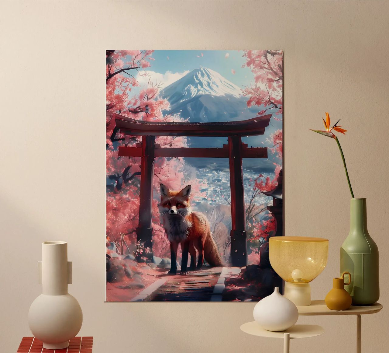 Volpe alla porta Torii poster da Ginnery