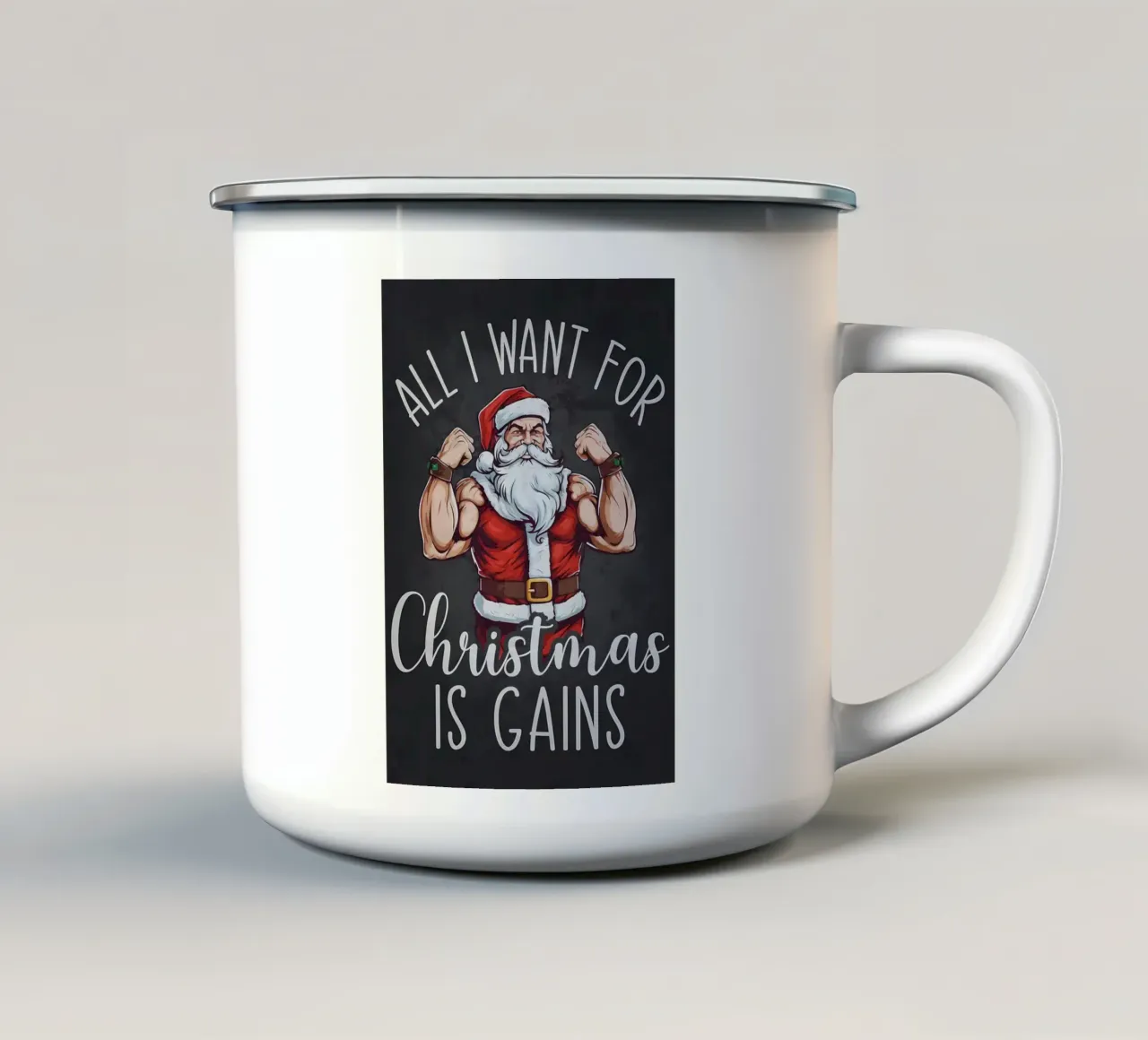 Guadagni per Babbo Natale tazza in smalto da Delaplane