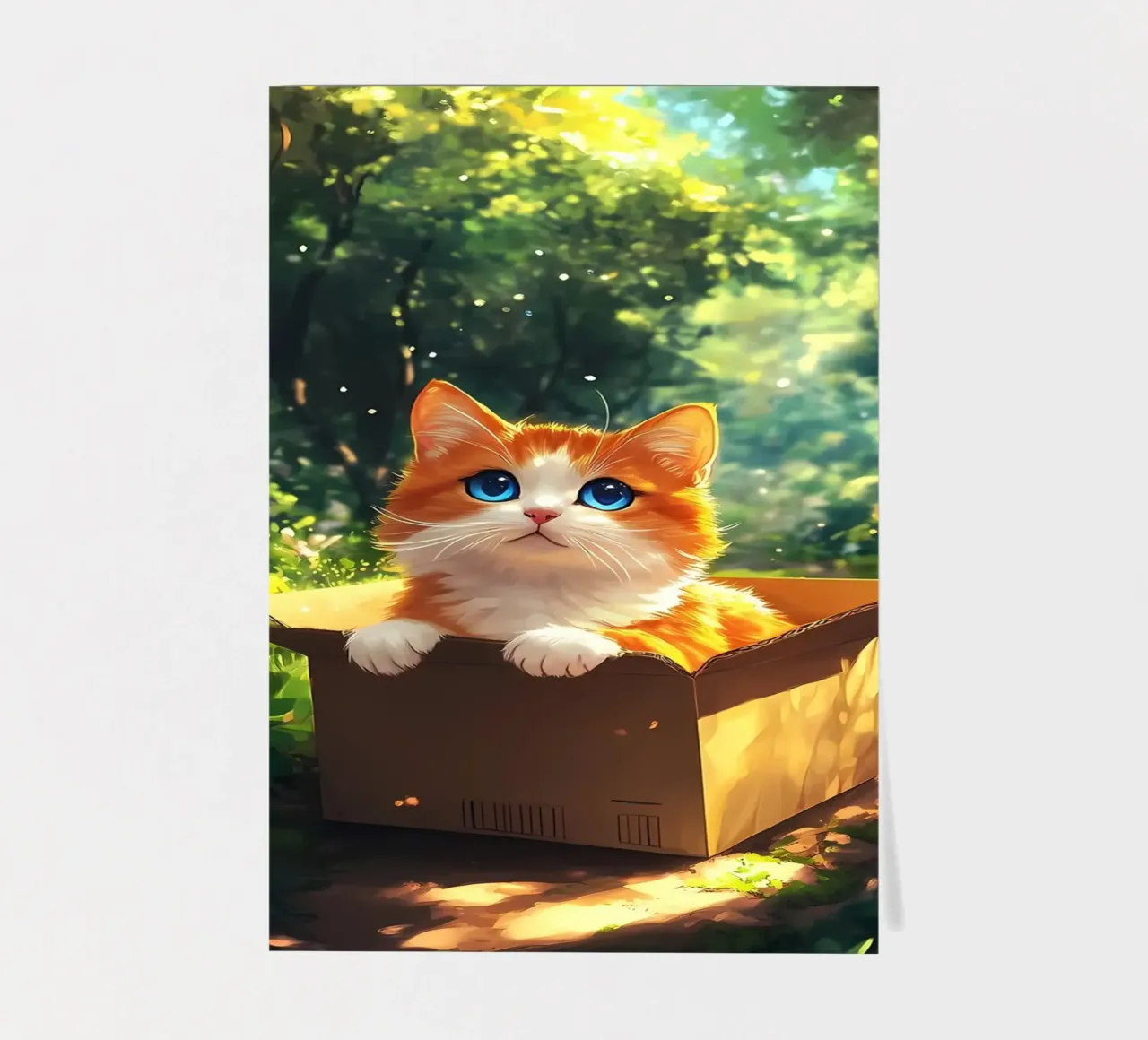 Cat On A Box in Forest sticker sheet by Ginnery