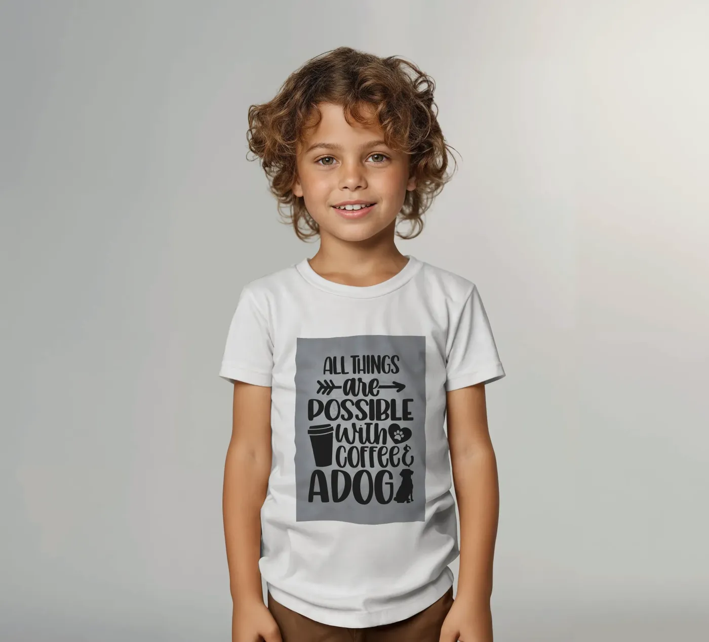 Chiens et café t-shirt enfant de Delaplane